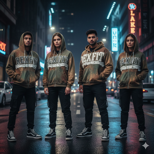 Sweat à capuche zippé épais délavé à l'acide pour homme Rexfit Sports, style urbain, impression personnalisée, OEM ODM, sweats à capuche entièrement zippés OEM - Product Image 3