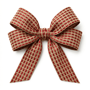 Cinta Decorativa de 25 mm de Neelkamal Industries con Diseño de Costura Roja para Manualidades, Envoltura de Regalos y Elaboración de Lazos - Product Image 1