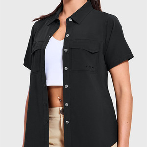 Camisas de Pesca Flexibles y Elegantes de Manga Corta para Mujer, Estilo Moderno para Actividades al Aire Libre - Product Image 4