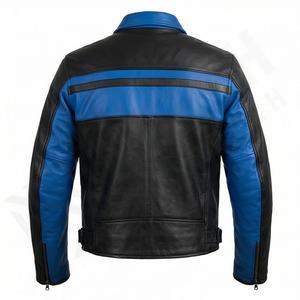 Veste en cuir pour homme NAI-0477B, style motard, vêtement de moto, équipement de conduite, couleur personnalisable, vente en gros. - Product Image 2