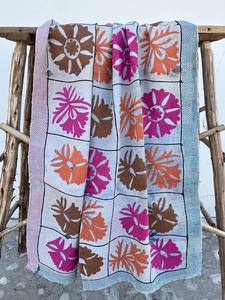Vintage Style Cotton Kantha Suzani <b>Quilt</b> Handmade with Intricate Embroidered Patterns – Lightweight Bohemian <b>Bedding</b> Throw - Product Image 5