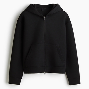 Sweat à capuche zippé uni de haute qualité pour homme, en tissu brossé épais, avec fermeture entièrement métallique. - Product Image 1