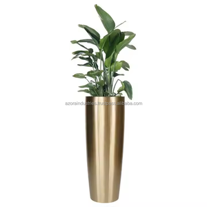 Design moderne fait à la main écologique de haute qualité grandes jardinières en métal pour herbes maison intérieur vase de table Azora - Product Image 3