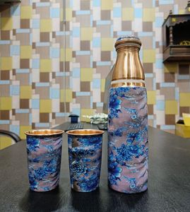 Juego de Botellas de Agua de Cobre con Diseño Floral, Ecológico, para Uso Doméstico - Product Image 3