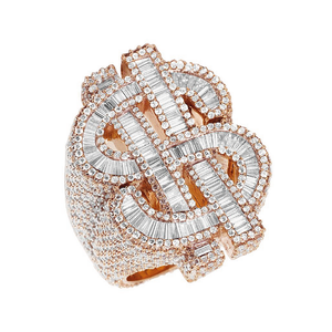 Prix de gros Bague pour homme style punk hip-hop avec signe du dollar en moissanite, plaqué or 14 carats, certifiée GRA, pour les amateurs d'argent - Product Image 4