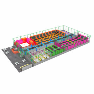 Équipement de parc de trampoline intérieur personnalisé avec <span class=keywords><strong>Ninja</strong></span> Warrior pour parc d'aventure, centre commercial ou centre de divertissement familial - Product Image 2