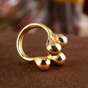Unique Design Minimalist Bead <b>Ring</b> Boho Brass <b>Ring</b> Women 18k Gold Plated Chunky Ball Band Geometric <b>Statement</b> Wholesale/OEM/ODM - Product Image 3