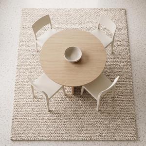 Tapis en boucle tissé à la main, aspect galet épais, antidérapant, texturé, aspect laine, pour salon, chambre, entrée - Product Image 2