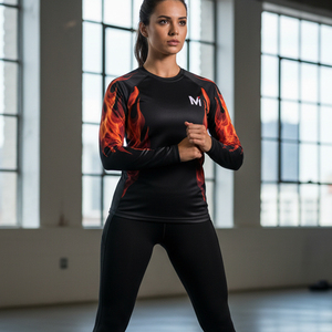 High Performance Sublimated Compression Shirt Muscle Recovery Support Base Layer Odor Resistant Gym Training Clothes - Product Image 6