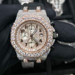 Montre Hip Hop Bling Diamant 2026 pour Homme, Luxe Argenté, Mécanique, Verre Saphir, Étanche, Tendance, Vente Flash - Product Image 1