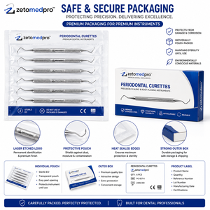 เครื่องมือขูดหินปูนฟันสแตนเลสสตีล รุ่น Premium Dental 1/H5 Anterior Sickle Discoid Scaler สำหรับงานปรับสภาพเหงือก OEM Zetomed Pro - Product Image 5