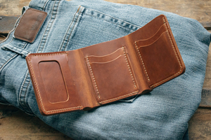 Handmade Crazy Horse Leather Trifold <b>Wallet</b> <b>Men</b> RFID Blocking Slim Credit <b>Card</b> ID Holder <b>Wallet</b> OEM Bulk NTW-0069C - Product Image 6