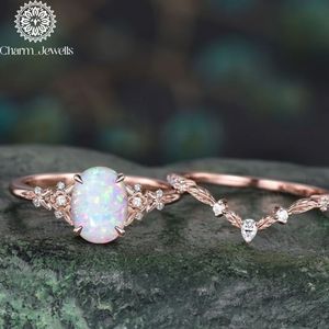 Bague de fiançailles Charm_Jewells pour femme en argent et or rose, sertie de moissanite, motif floral, sertissage à griffes, style classique, accent diamant, IGI - Product Image 5