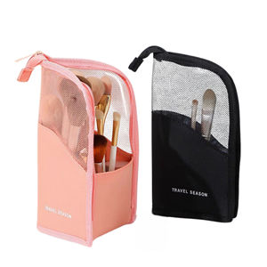 Cosmetic <b>Bag</b> <b>Makeup</b> <b>Brush</b> Organizer <b>Bag</b> Semi-Clear Standing Zipper OEM Comfortable to Handle Saving Space Waterproof - Product Image 4