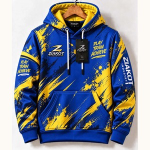 เสื้อฮู้ดเบสบอลสีขาว-ฟ้าอ่อนแบบสั่งตัดเย็บโดยตรงจากโรงงาน Ziakot ขายส่ง - Product Image 6