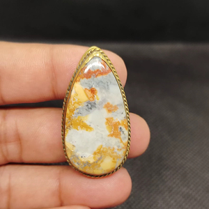 Colgante de Jaspe Maligano con Ranuras, Cadena de Cobre de Alta Calidad, Bañado en Cobre Antiguo, Precio al por Mayor, Lote de Colgantes de Macramé con Cristal - Product Image 1