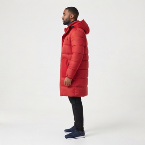 Manteau d'hiver long matelassé pour homme, léger et chaud, veste longue rembourrée pour homme, vêtement d'extérieur d'hiver - Product Image 3