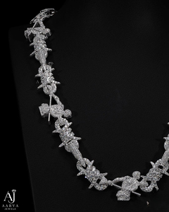 Collar de Perlas de Agua Dulce y Moissanita AARVA JEWELS, Cadena Cubana Chapada en Rodio, Plata 925, Estilo Hip Hop, Regalo Clásico para Hombres y Mujeres - Product Image 2