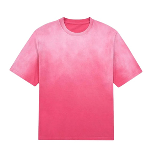 Rose Pink Acid Washed T Shirts Custom Graphic Print Blank Vintage Drop Shoulder Sun Faded T Shirt For Men Made In Pakistan - Product Image 1
