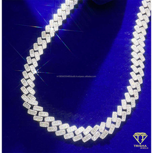 Collar cubano de lujo con incrustaciones de diamantes de moissanita, plata de ley 925, joyería de moda hip hop para hombre - Product Image 6