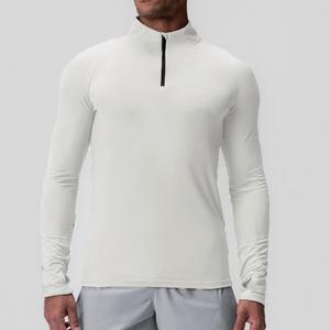 Camiseta de compresión de manga larga con cremallera para hombre, personalizada al por mayor, para fitness, entrenamiento, gimnasio, ropa deportiva, sudadera, camiseta 1/4 - Product Image 3