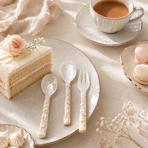 Cuillères en nacre brillante pour servir le caviar, la crème glacée et les œufs, design classique, compatibles lave-vaisselle, pour les fêtes - Product Image 1