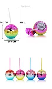 Gobelet de fête disco réutilisable de 580 ml avec couvercle et paille, en plastique PS, sans danger pour les aliments et écologique - Product Image 4