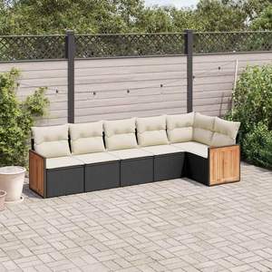 Ensemble de canapés de jardin en rotin avec coussins crème, design contemporain imperméable pour terrasse et patio - Product Image 1