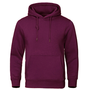 Sweat-shirt à capuche unisexe rose, coupe classique, couleur unie, décontracté, manches longues, 100% coton, molleton tricoté, vêtement d'automne - Product Image 4