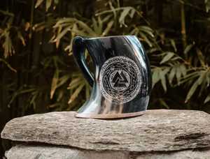 Mug à boire en corne de bœuf de qualité supérieure, artisanal, traditionnel, cadeau pour homme, décoratif. - Product Image 2