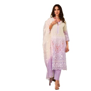New Designer Women's Indian & Pakistani Clothing Collection Soft <b>Organza</b> Kurti Set with Embroidery Work and Heavy <b>Silk</b> Dupatta - Product Image 1
