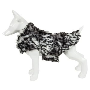 Luxe Paw's Designer Gray <b>Scale</b> Tiger Pattern Mink Fur <b>Dog</b> Coat Jacket Premium Pet Clothes - Product Image 5