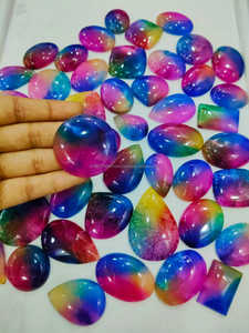 หินควอตซ์อัญมณีหลากสีสำหรับทำด้วยมือควอตซ์ชิ้นแฟนซีสีรุ้งตามธรรมชาติ100% - Product Image 3