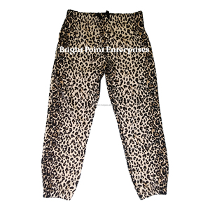 Leopard Camouflage <b>Oversized</b> Casual Winter Sweatpants Men 100% Cotton Fleece <b>Joggers</b> Elastic Mid Straight Curved Striped - Product Image 1
