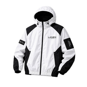 Custom White Black Hooded Windbreaker <b>Jacket</b> | <b>Lightweight</b> Waterproof Outdoor <b>Jacket</b> | Sublimated Sports <b>Running</b> Training <b>Jacket</b> - Product Image 1