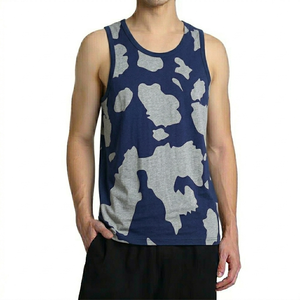 Camisetas sin mangas personalizadas de talla grande para hombre, 100% algodón, cuello en V, estilo deportivo, transpirables, de punto, a bajo precio - Product Image 1