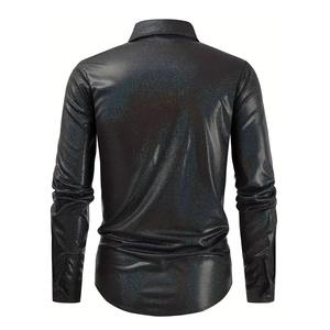 Chemise à manches longues à carreaux pour homme, vente directe d'usine, chemise à manches longues imprimée sur mesure, OEM disponible, chemise à manches longues unie teinte - Product Image 4