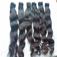 NANDEE HOUSE Extensions de cheveux humains indiens 100% vierges Remy, provenant d'un seul donneur, ondulations soyeuses, lot Temple, 100g, 22 pouces de long, double trame machine
