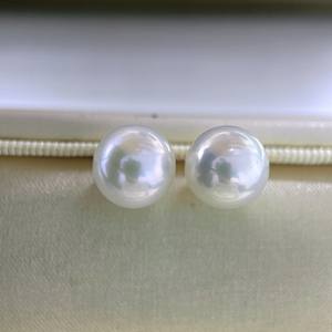 Boucles d'oreilles en argent 925 Seiko, perles noires naturelles à lumière forte, rondes de 9 à 10mm, sans défaut, boîte cadeau exquise avec certificat - Product Image 1