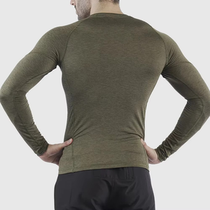 สั่งซื้อเลย! เสื้อกีฬาบีบรัดกล้ามเนื้อสำหรับผู้ชาย ผ้าระบายอากาศได้ดี ให้ประสิทธิภาพสูง สวมใส่สบาย รองรับการออกกำลังกาย รับผลิตแบบ OEM ODM ขายส่ง - Product Image 2