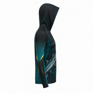 Sudadera con Capucha de Pesca para Hombre, Manga Larga, Estampado por Sublimación, Protección UV UPF 50+, 100% Poliéster, Transpirable y de Secado Rápido - Product Image 4