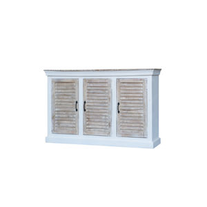 ตู้ข้างไม้มะม่วงอินเดียแบบโมเดิร์น  รักษ์โลก  แบบประกอบได้  3 ประตู  สำหรับห้องนั่งเล่น ห้องรับประทานอาหาร โรงแรม  สีขาวธรรมชาติ - Product Image 2