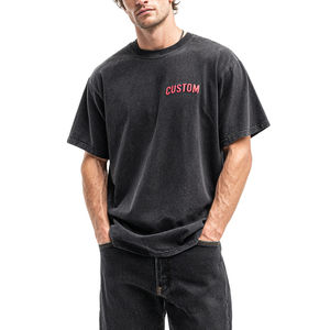 เสื้อยืดผู้ชายทรงหลวมสไตล์วินเทจปี 2026 ยี่ห้อ HSI ขายส่งแบบ OEM  ผ้าคอตตอน ผลิตในปากีสถาน รับสกรีนโลโก้ตามแบบ - Product Image 1