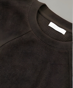 Camiseta Oversize de Punto Waffle a la Moda, Tejido Texturizado de Algodón Pesado Premium, Ropa Urbana Casual - Product Image 5