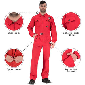 Orange Polyester Hi Visibility Windproof Work <b>Overalls</b> Reflective Stripes CE/EU Certified Safety Uniform for <b>Construction</b> - Product Image 4