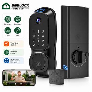 Camera Smart Door Lock Tuya Wifi Fingerprint Keyless Entry Doorbell Deadbolt Lock with App Mobile Control for America Canada