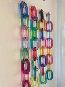 The Handmade Collection Resin Link Chain Sculpture Colorful Irregular Shape Fashion <b>Art</b> Piece Modern Home Decor - Product Image 4
