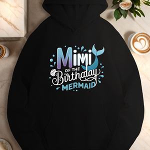 MIMI BIRTHDAY Mermaid Sweat à capuche décontracté en tricot imprimé pour femme - Product Image 4