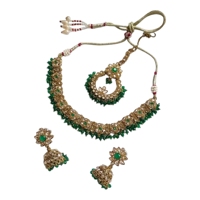 Parures de bijoux indiennes et pakistanaises plaquées or pour femmes, colliers, boucles d'oreilles, cadeaux de fiançailles, de mariage et de fête, faibles quantités minimales de commande et prix compétitifs