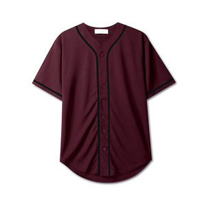 Maillot de baseball col V 100 % polyester haute qualité, séchage rapide, respirant, logo/couleur/équipe personnalisables - Product Image 4